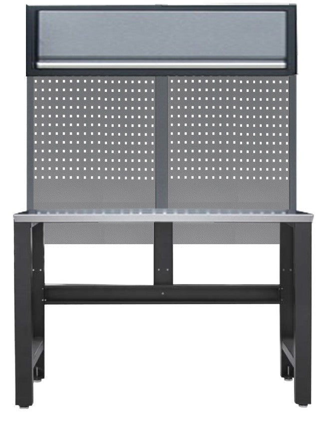 WERKBANK SP WORKSHOP SERIES RVS WERKBLAD + ACHTERWAND & BOVENKAST