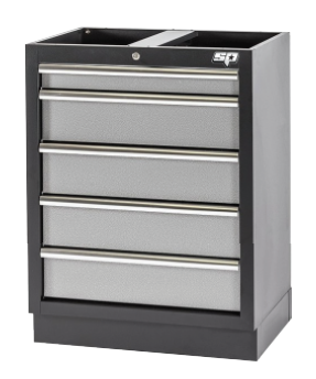 GEREEDSCHAPSKAST ZWART/GRIJS 5 LADEN MET SOFTCLOSE
