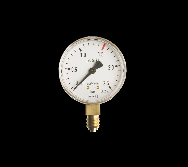 Manometer acetyleen 0-2.5 bar 63mm - Weldingshop