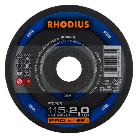 Rhodius FT33 Doorslijpschijf conventioneel - Weldingshop
