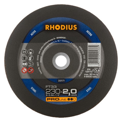 Rhodius FT33 Doorslijpschijf conventioneel - Weldingshop