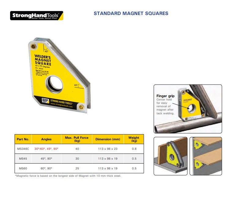 Stronghand Lasmagneet MS45 hoekmagneet. - Weldingshop