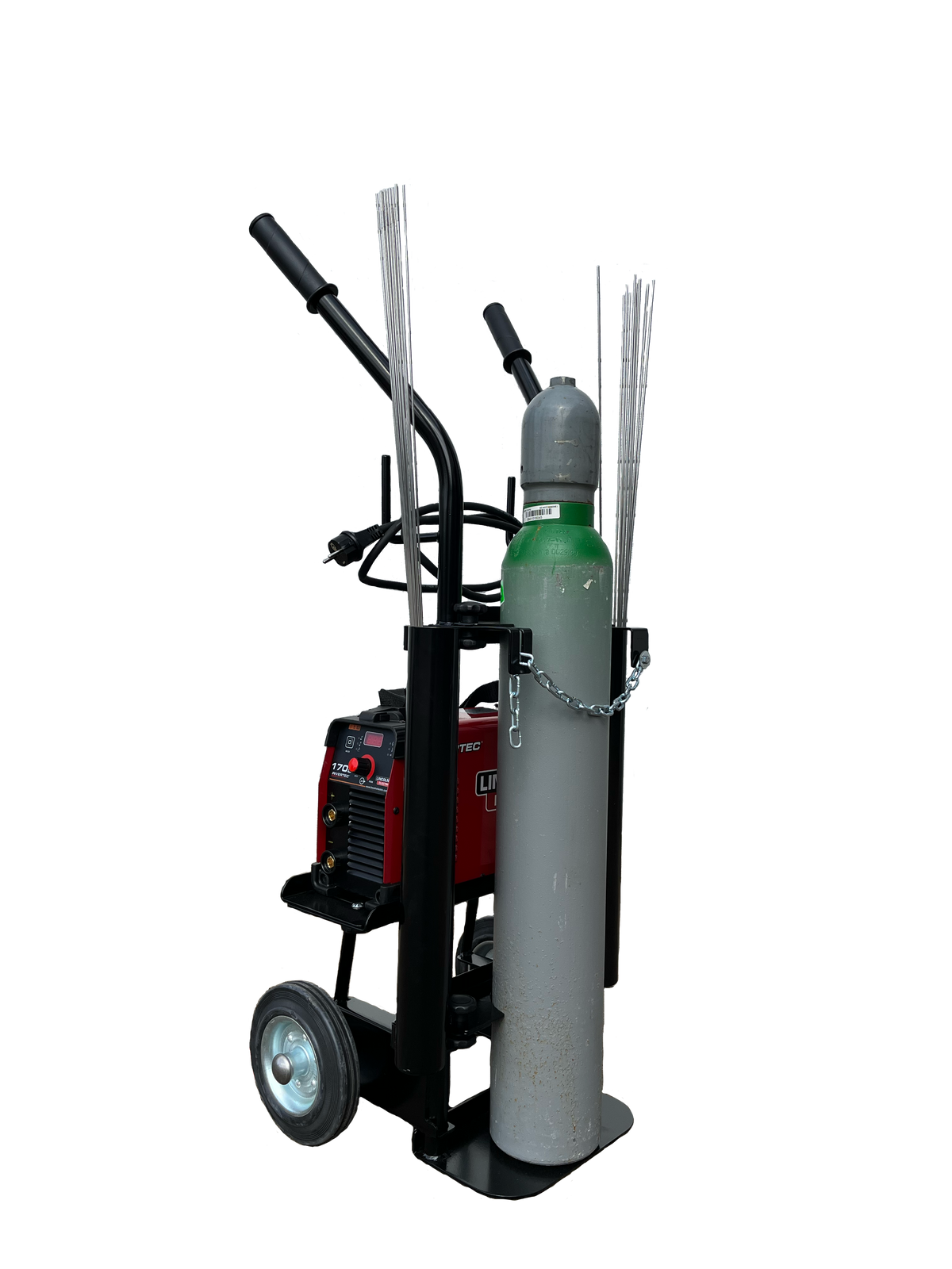 Flesverhoger voor 11 of 13 liter ALbee flessen Machine trolley / laskar / laswagen. - Weldingshop