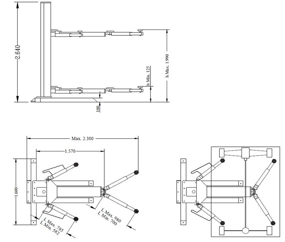 1 koloms hefbrug 2500kg Cascos - Weldingshop